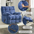 Oversized Recliner Chair, Overstuffed Swivel Rocker with Extra Wide Seat & Breathable Fabric for Living Room (Manual, Blue)