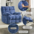 Oversized Rocker Recliner Chair,Power Swivel Recliner for Living Room,Overstuffed Extra Wide Rocking Recliners with Breathable Soft Fabric,Up to 350lbs (Power, Blue)