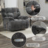 Oversized Rocker Reclining Chair, Swivel Rocking Recliner for Living Room, Overstuffed Extra Wide Single Sofa with Breathable Soft Fabric (Power, Gray)