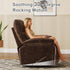 Oversized Recliner Chair, Overstuffed Swivel Rocker with Extra Wide Seat & Breathable Fabric for Living Room (Manual, Brown)