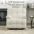 Oversized Rocker Recliner Chair,Power Swivel Recliner for Living Room,Overstuffed Extra Wide Rocking Recliners with Breathable Soft Fabric,Up to 350lbs (Power, White)
