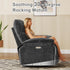 Oversized Rocker Reclining Chair, Swivel Rocking Recliner for Living Room, Overstuffed Extra Wide Single Sofa with Breathable Soft Fabric (Power, Gray)