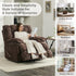 Oversized Recliner Chair, Overstuffed Swivel Rocker with Extra Wide Seat & Breathable Fabric for Living Room (Manual, Brown)