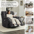 Oversized Rocker Reclining Chair, Swivel Rocking Recliner for Living Room, Overstuffed Extra Wide Single Sofa with Breathable Soft Fabric (Power, Gray)