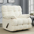 Oversized Recliner Chair, Overstuffed Swivel Rocker with Extra Wide Seat & Breathable Fabric for Living Room (Manual, White)
